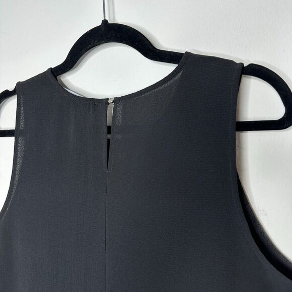 HYFVE Black with Silver Grommet Sleeveless Silky Hi Low Tunic Tank Keyhole Back - Picture 10 of 16